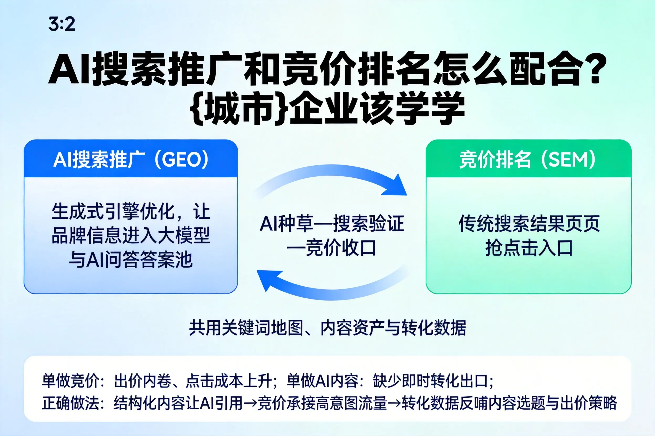 AI搜索推广和竞价排名怎么配合?南平企业该学学