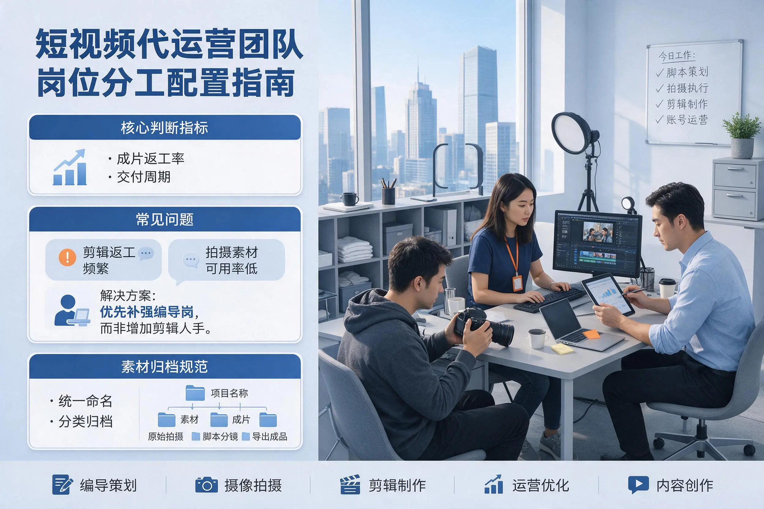 短视频代运营团队如何配置？南平企业岗位分工科普说明