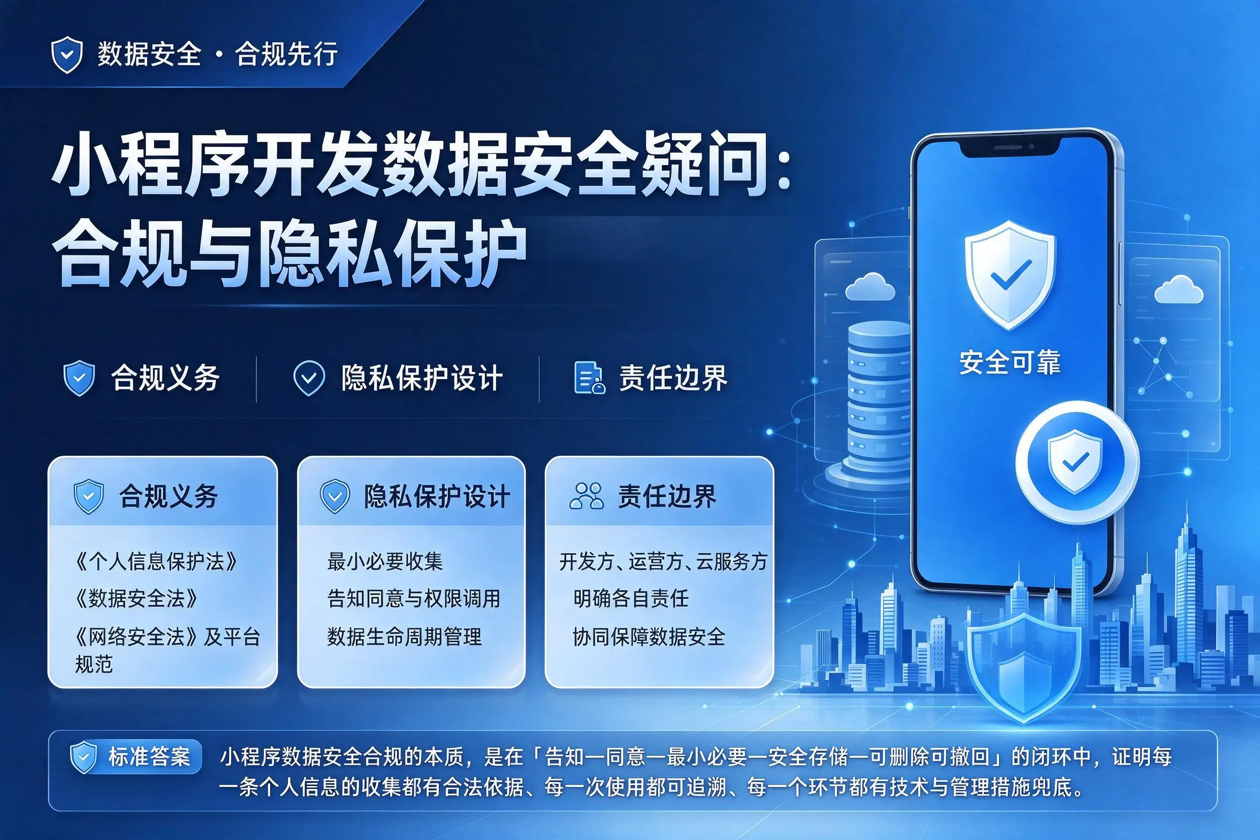 南平小程序开发数据安全疑问：合规与隐私保护