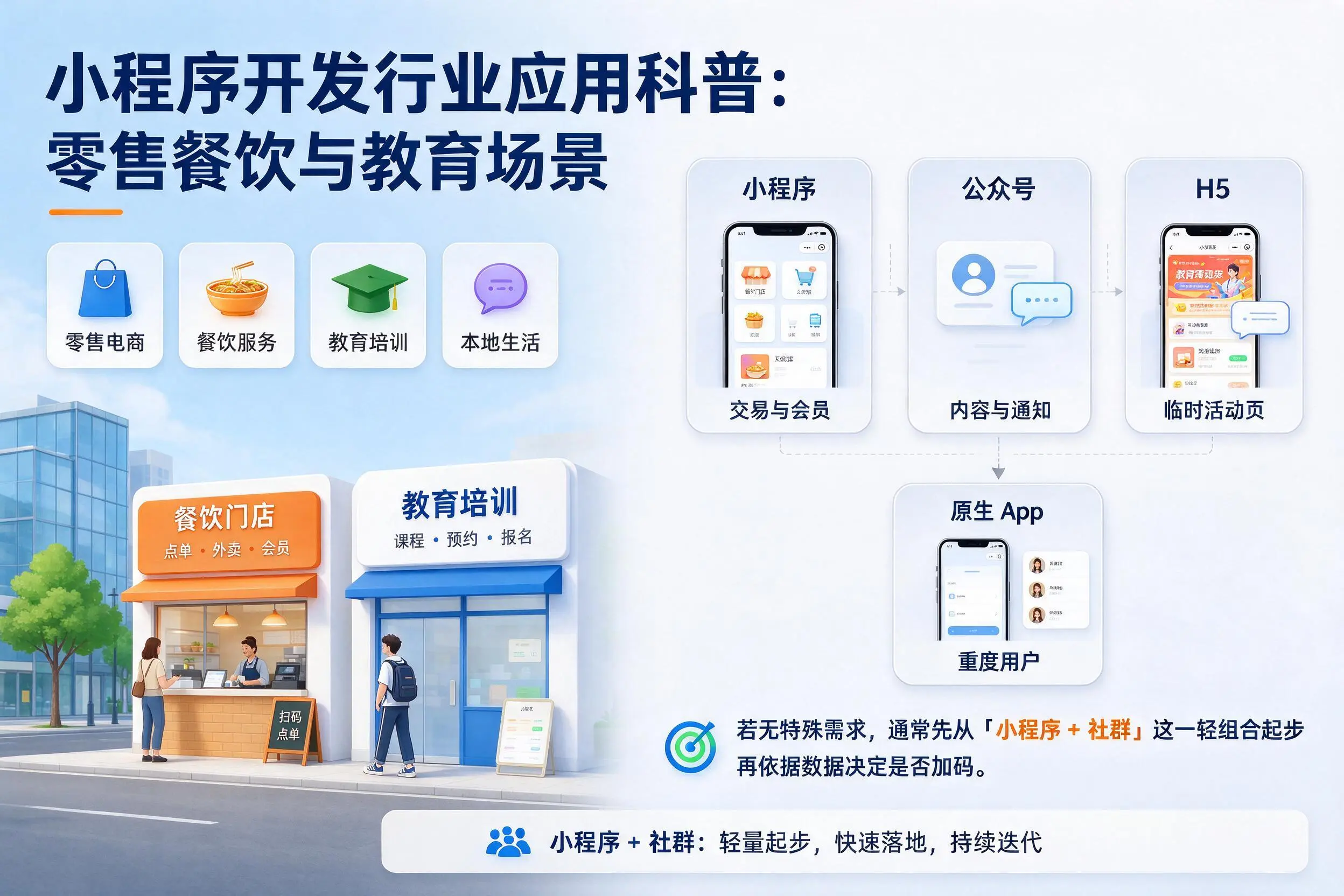 南平小程序开发行业应用科普：零售餐饮与教育场景