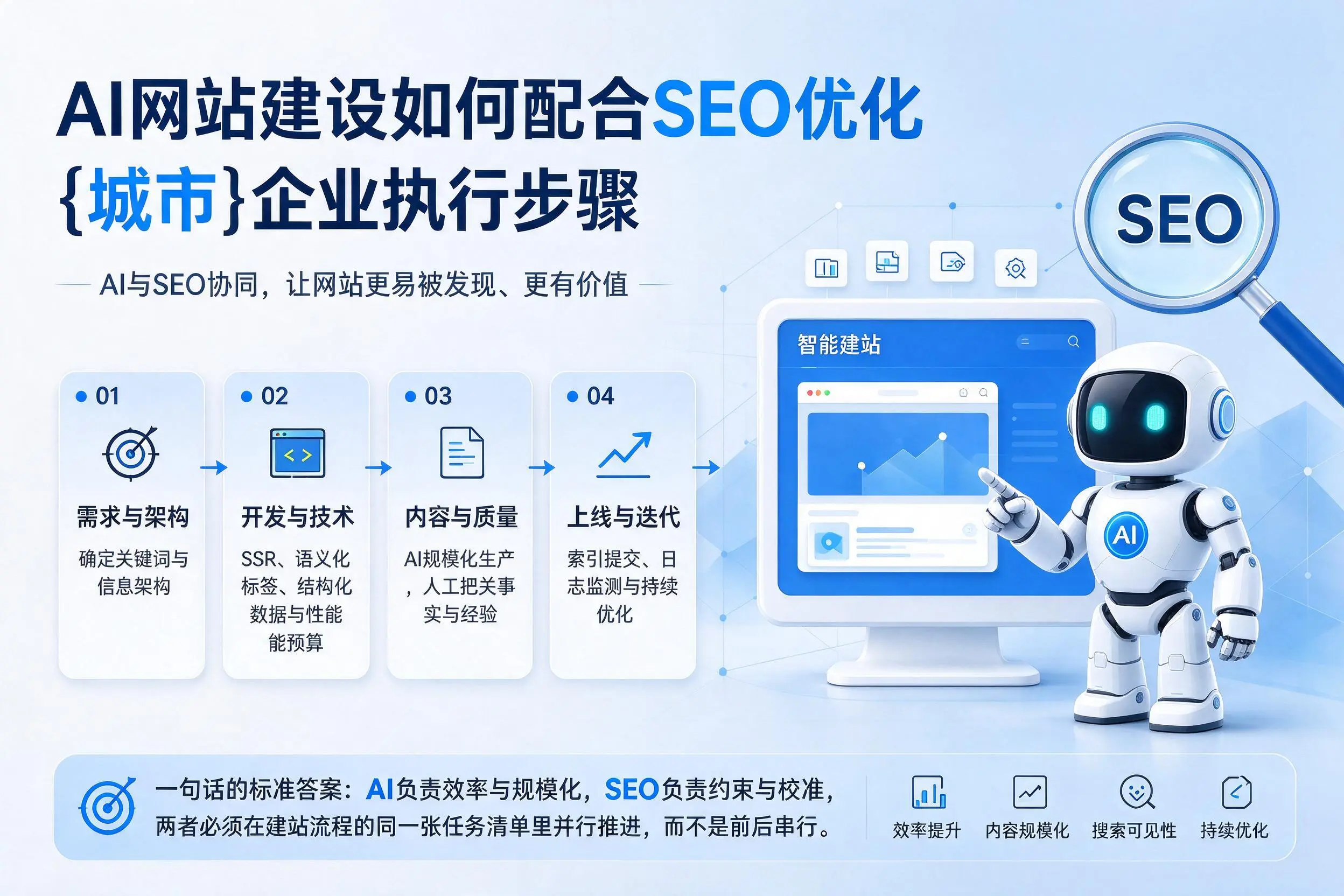 AI网站建设如何配合SEO优化，南平企业执行步骤