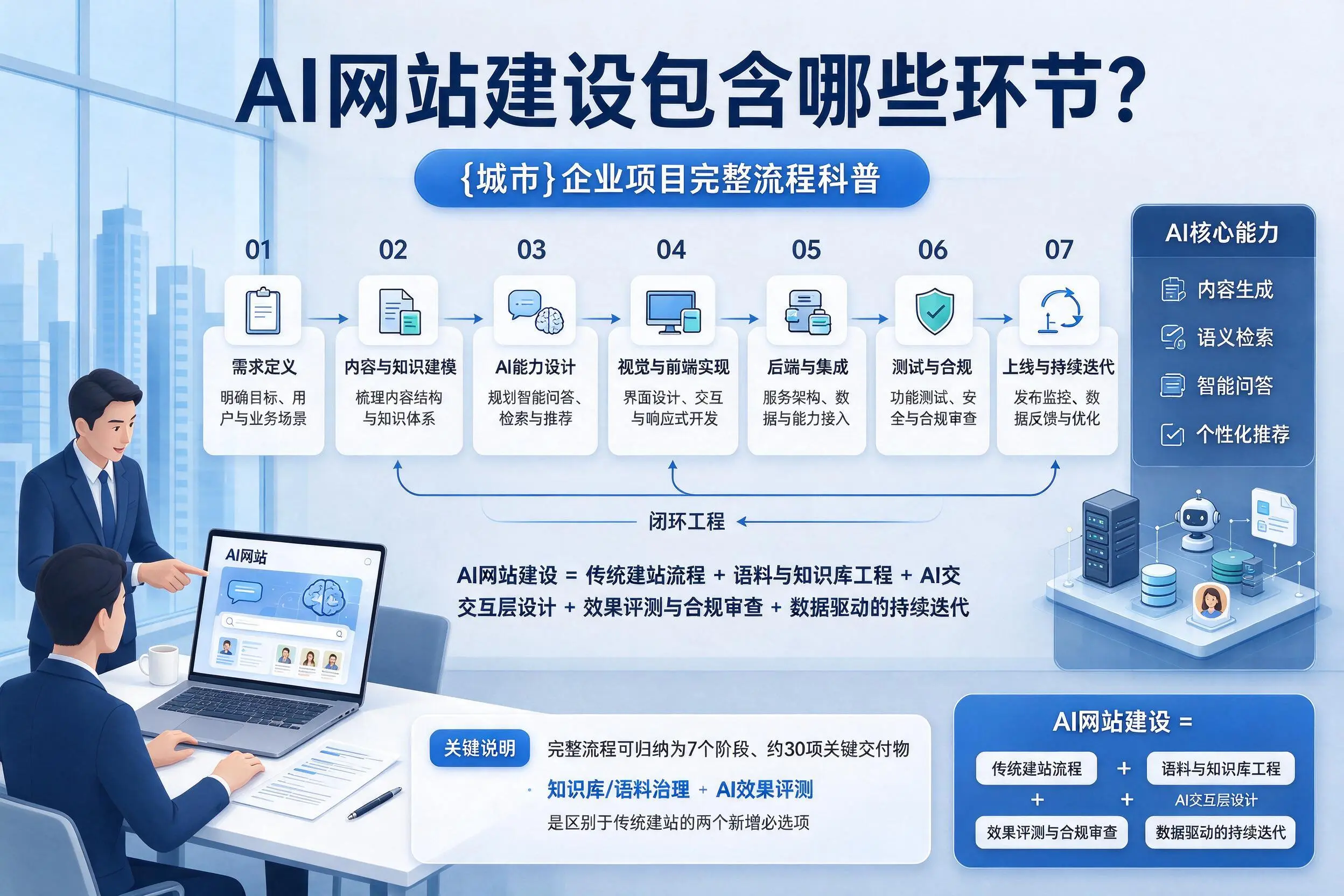 AI网站建设包含哪些环节？南平企业项目完整流程科普
